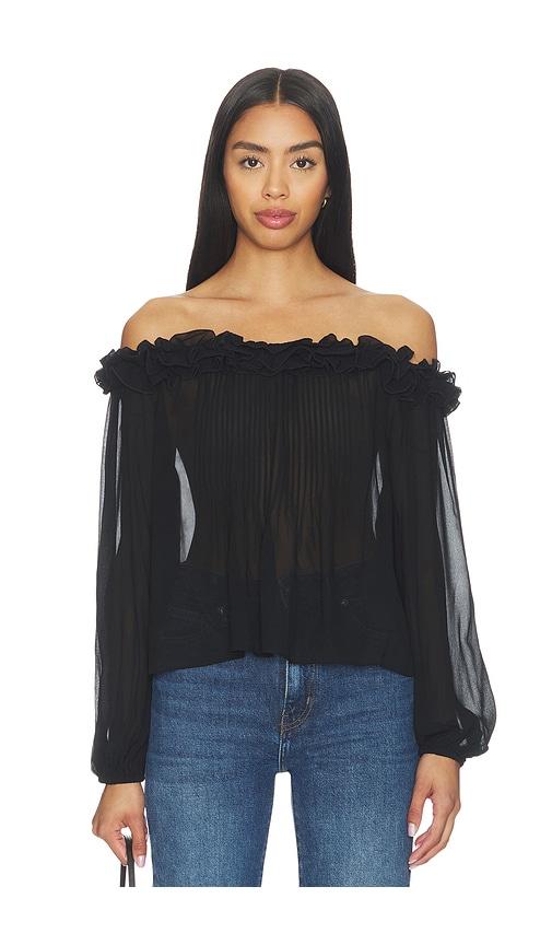 paige casey blouse in black.