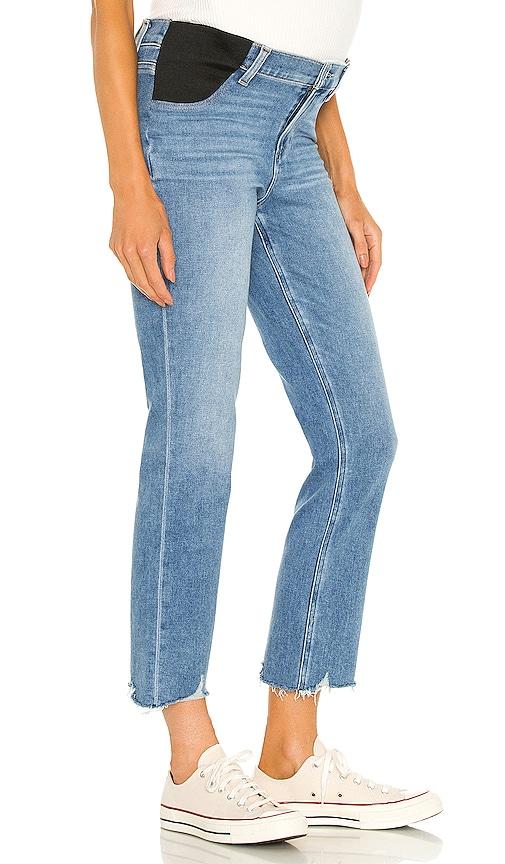 paige cindy maternity jean with elastic waistband jeans in denim-medium.