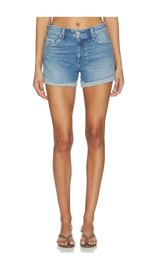 paige dylan undone cuff short in blue.