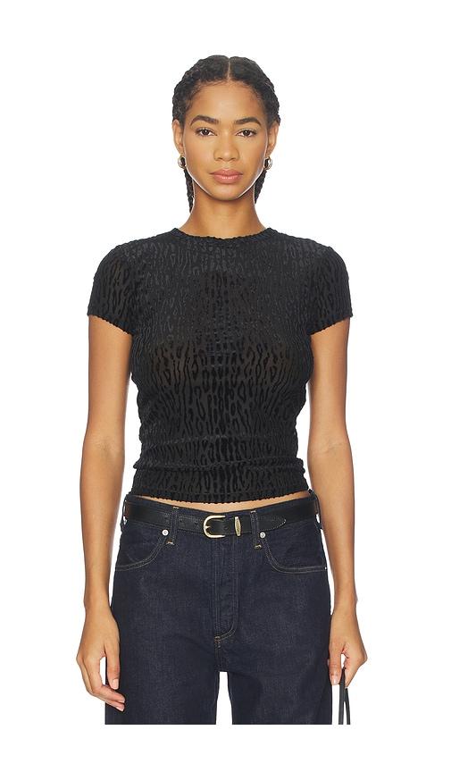 paige eisa tee in black.