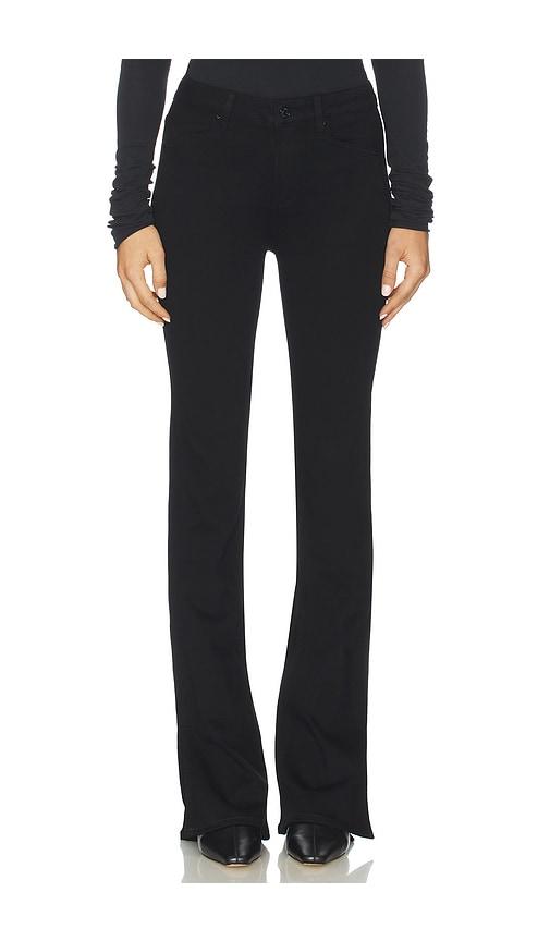 paige high rise laurel canyon bootcut jeans in black.