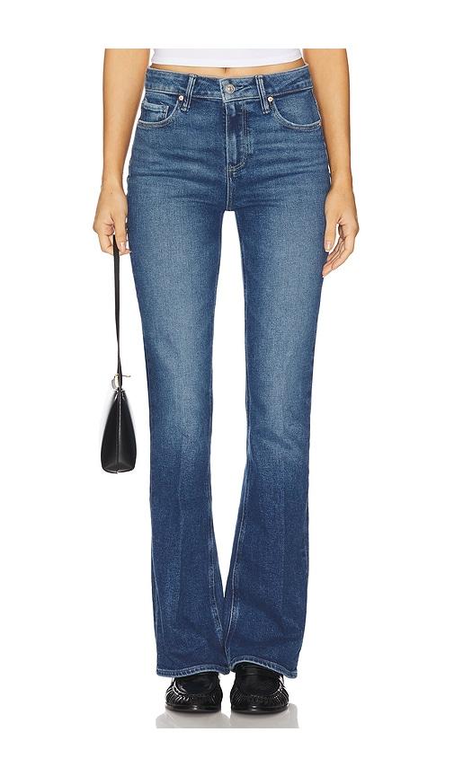 paige high rise laurel canyon bootcut jeans in denim-dark.