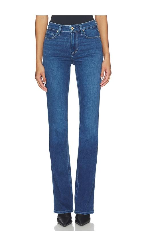 paige high rise laurel canyon jeans in blue.