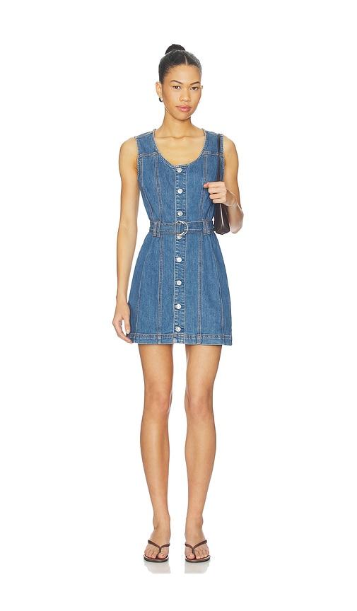 paige maxine mini dress in blue.