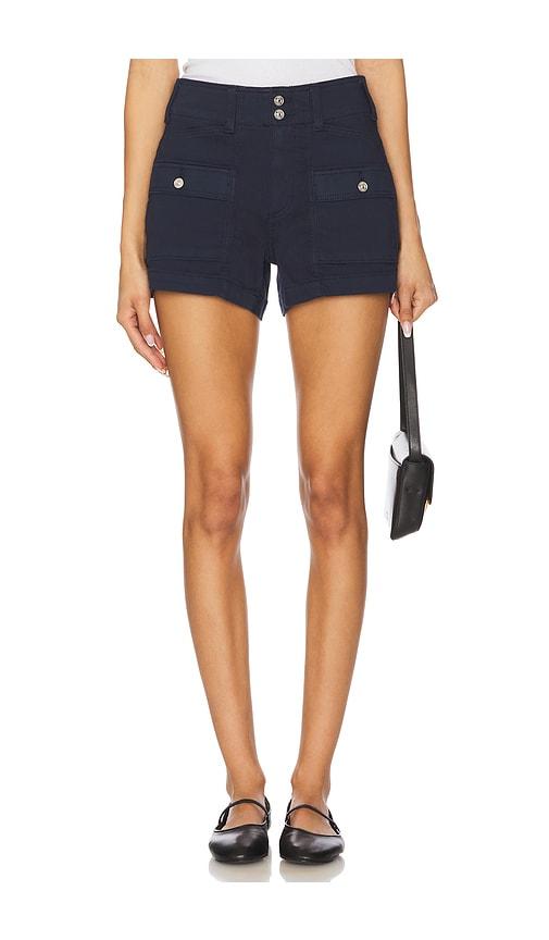paige olivia cargo short in navy.