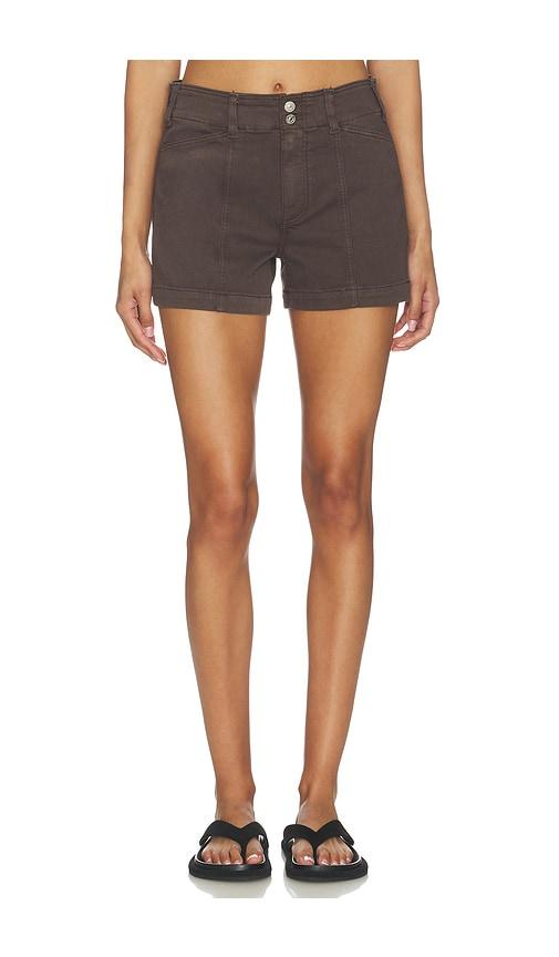 paige olivia short in chocolate.