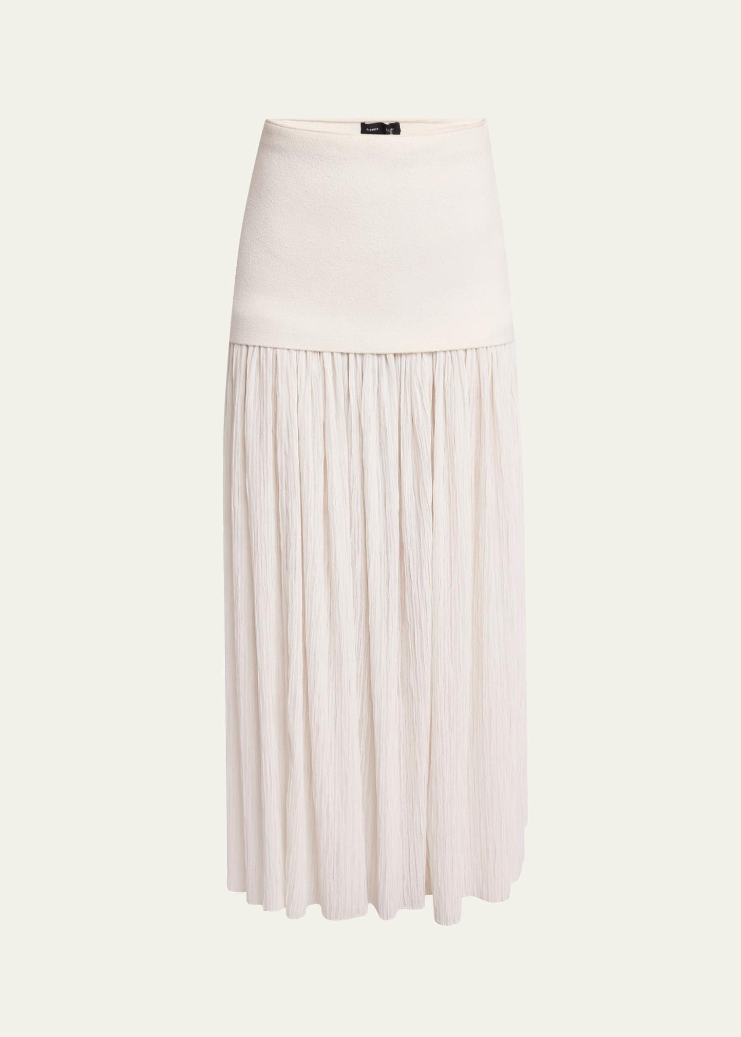 paige pleated crepe chiffon skirt