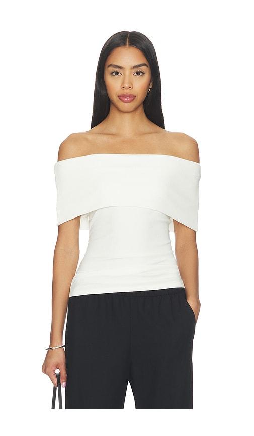 paige rosarita top in ivory.