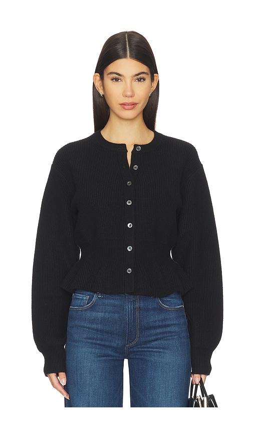 paige roslin cardigan in black.