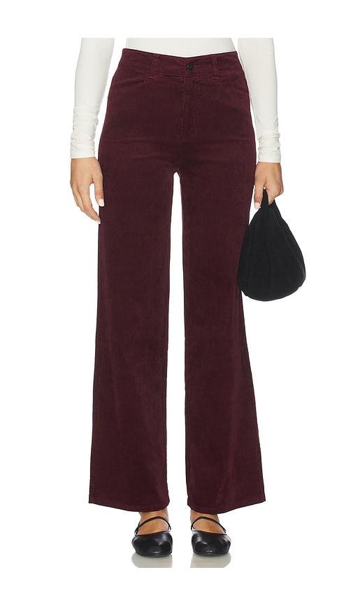paige sasha wide leg jeans in burgundy.