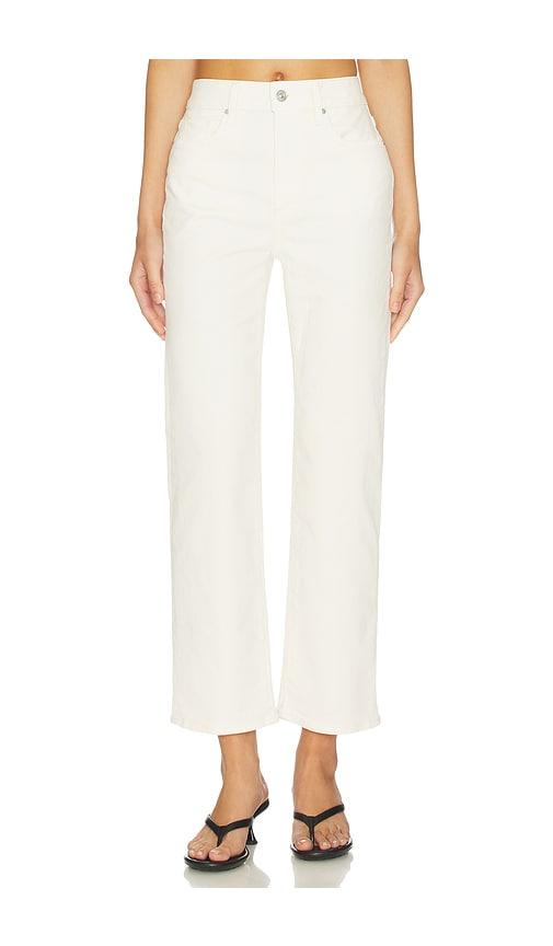 paige stevie ankle straight leg jeans in white.