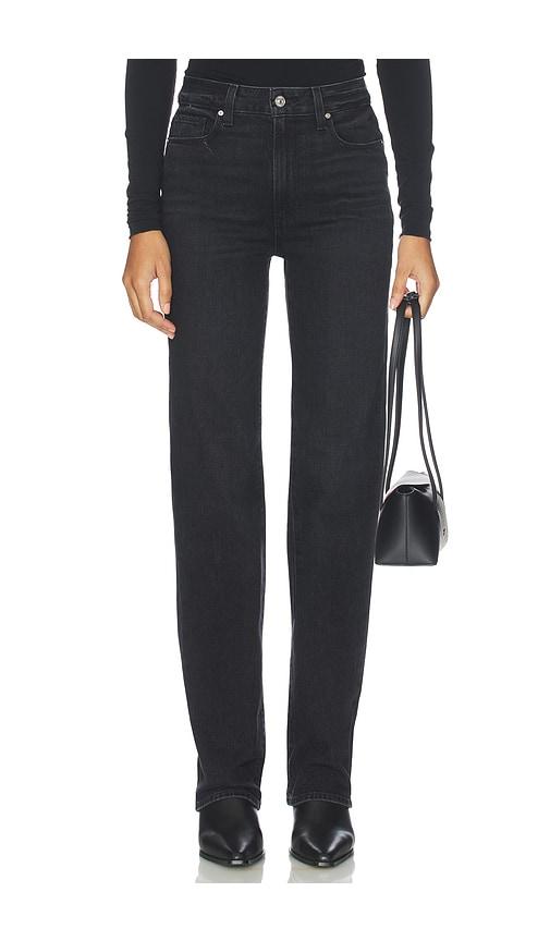 paige stevie straight jeans in black.