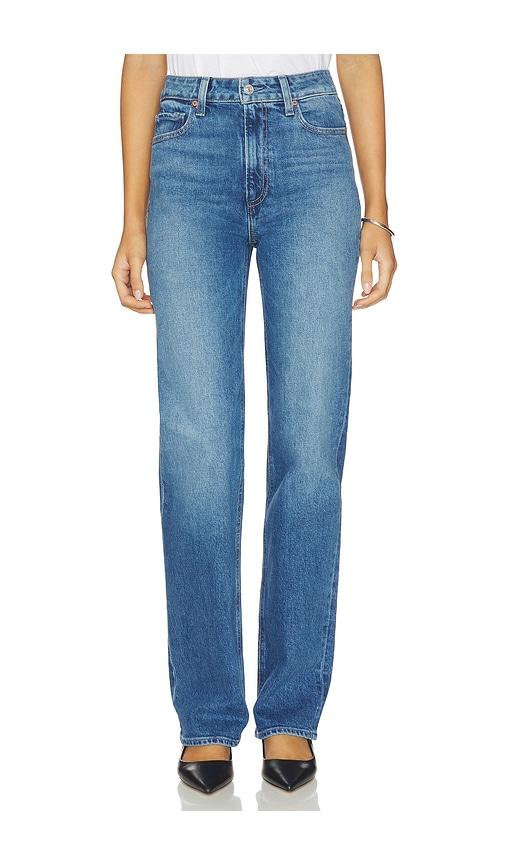 paige stevie straight leg jeans in blue.