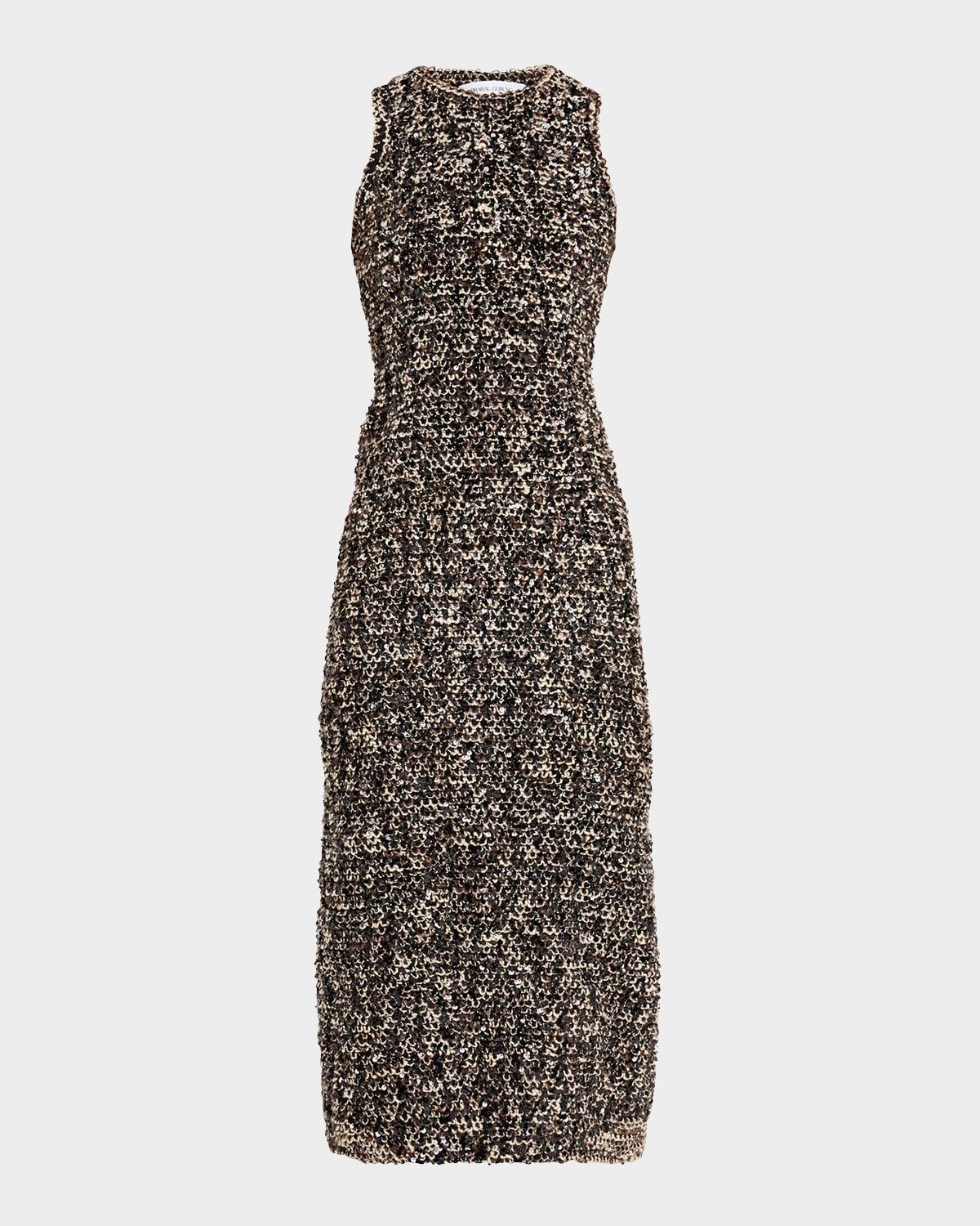 paillette boucle sleeveless tube dress