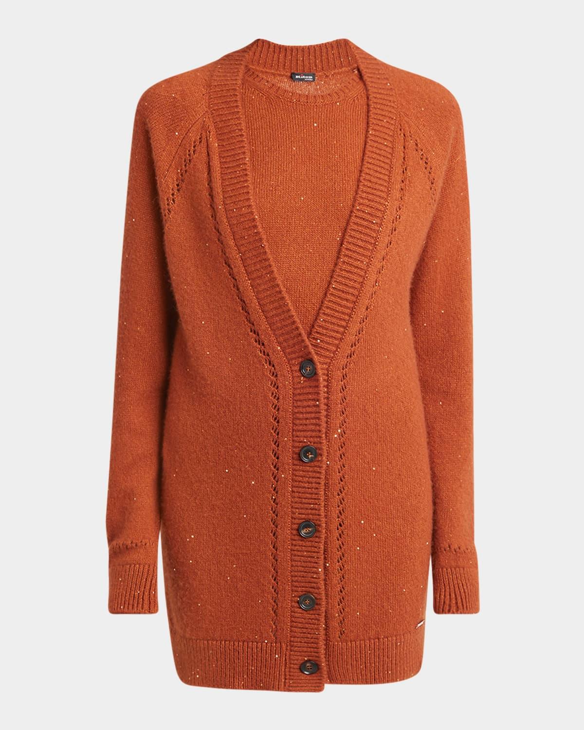 paillette cashmere v-neck cardigan
