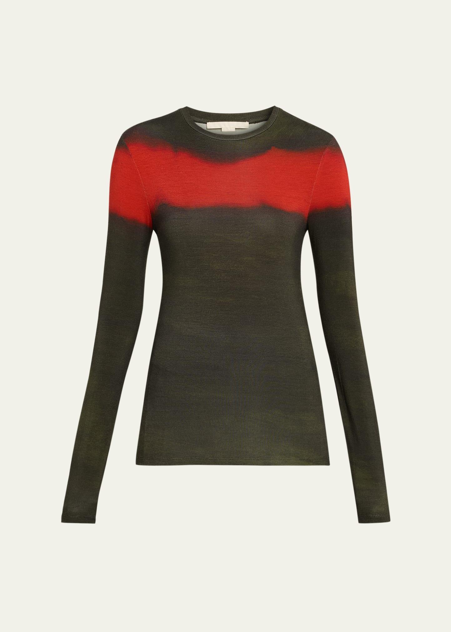 painted stripe jersey long-sleeve top