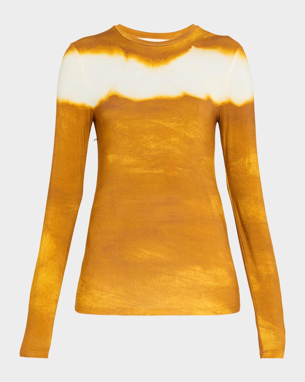 painted stripe long sleeve jersey top