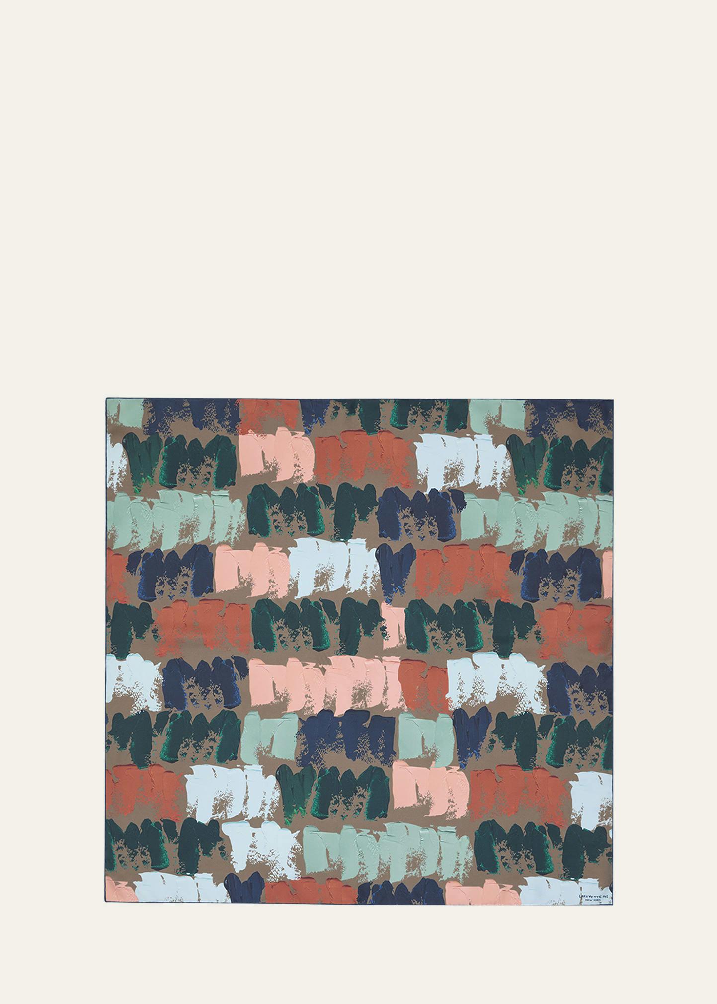 painter's palette square silk twill scarf