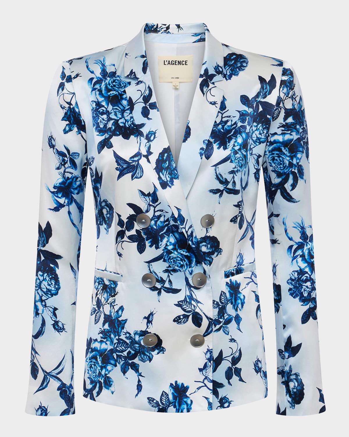 painterly floral colin double-breasted blazer