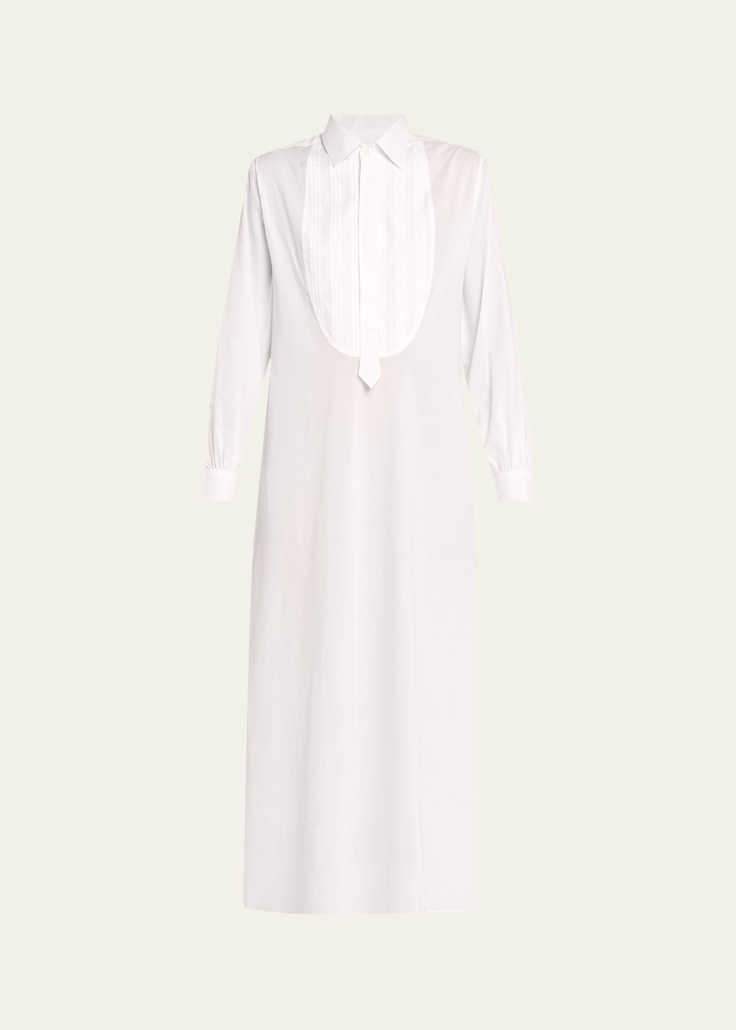 painters pintuck bib cotton midi dress