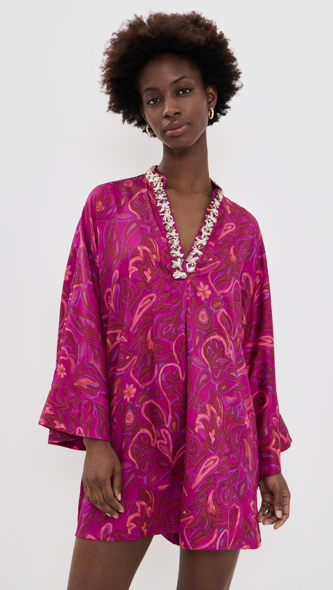 paisley bloom collarless arcia caftan