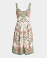 paisley cotton sweetheart midi dress
