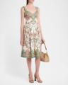 paisley cotton sweetheart midi dress