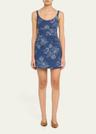 paisley denim mini dresses