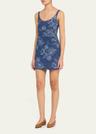 paisley denim mini dresses