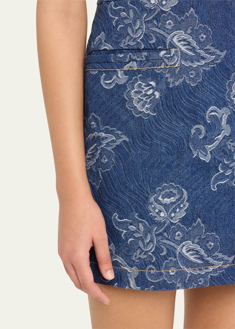 paisley denim mini dresses