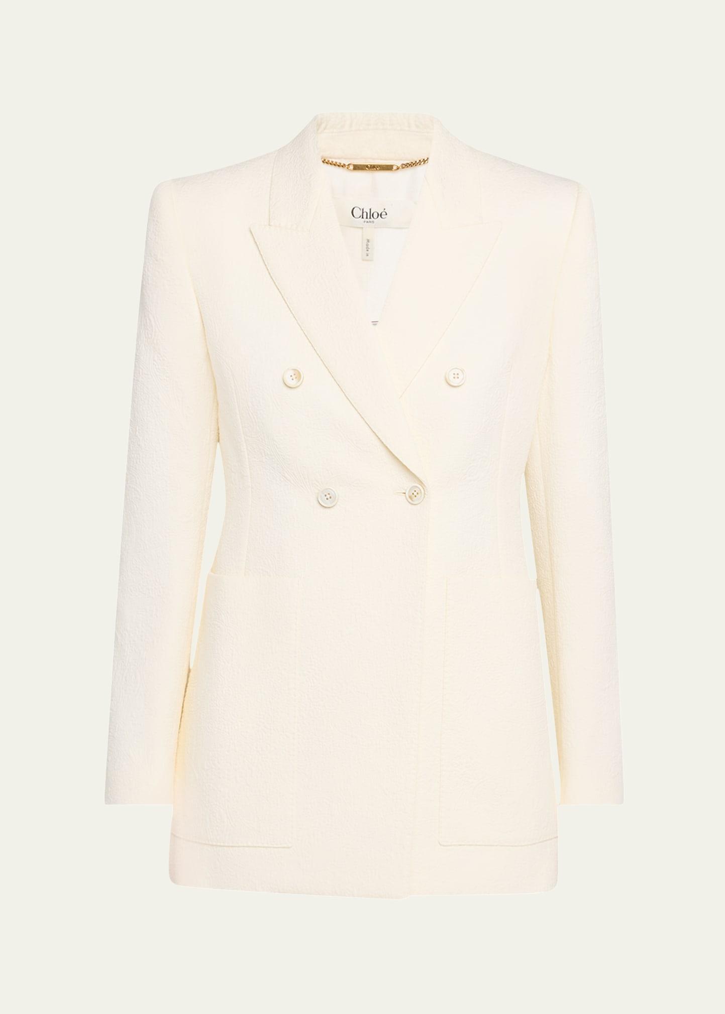 paisley jacquard double-breasted jacket
