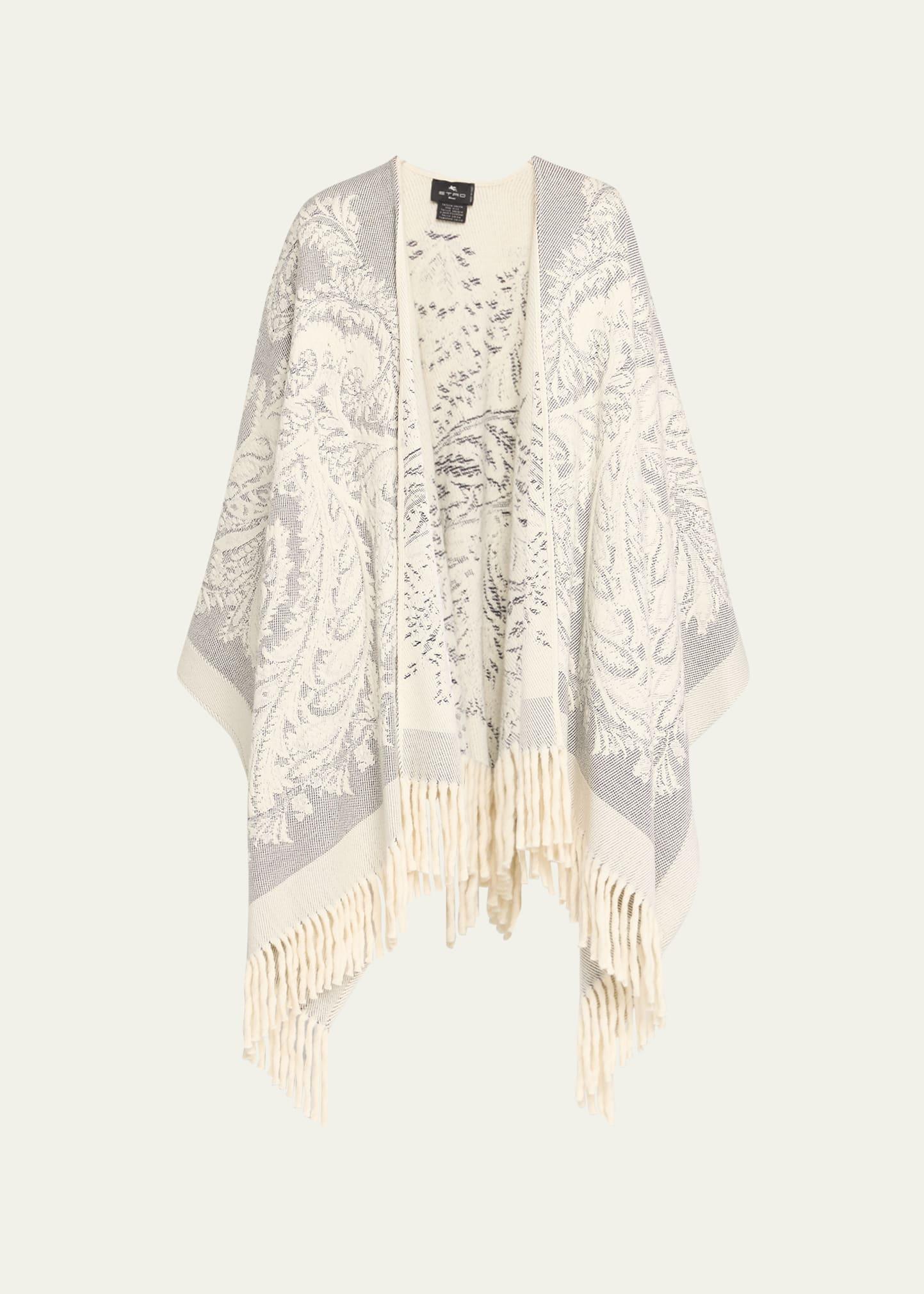 paisley jacquard wool cape