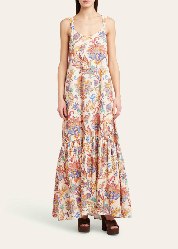 paisley-print sleeveless maxi dress