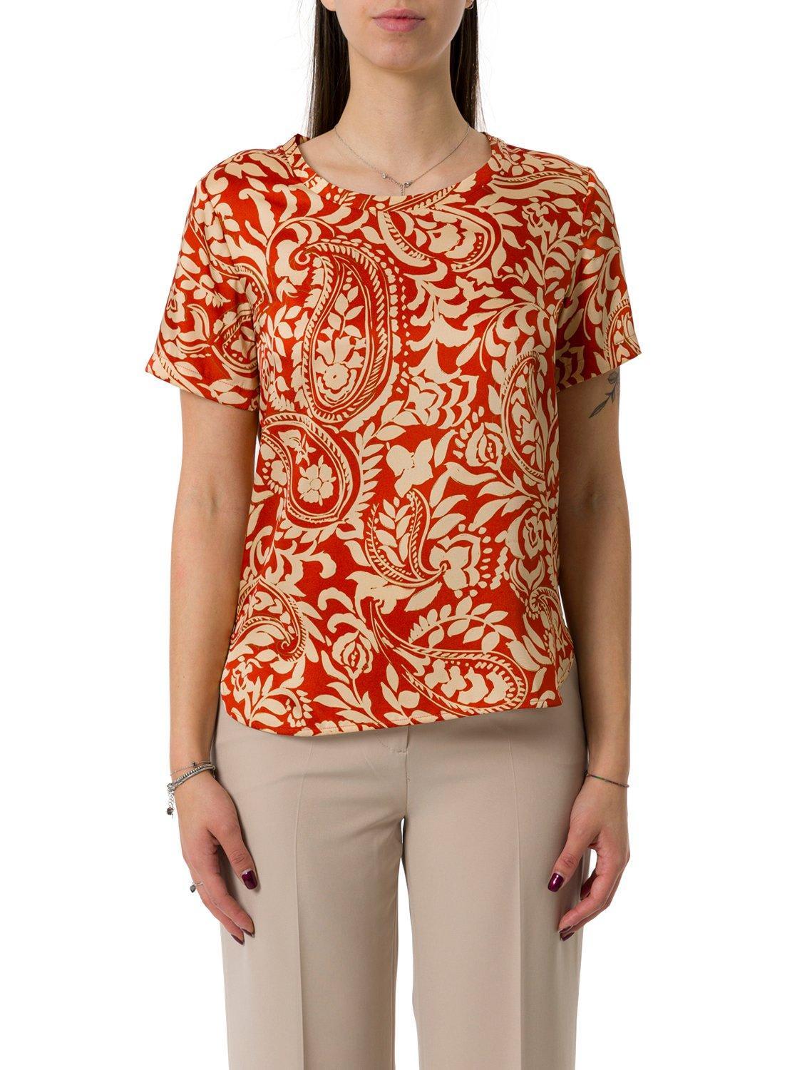 paisley-printed round-neck t-shirt liu-jo