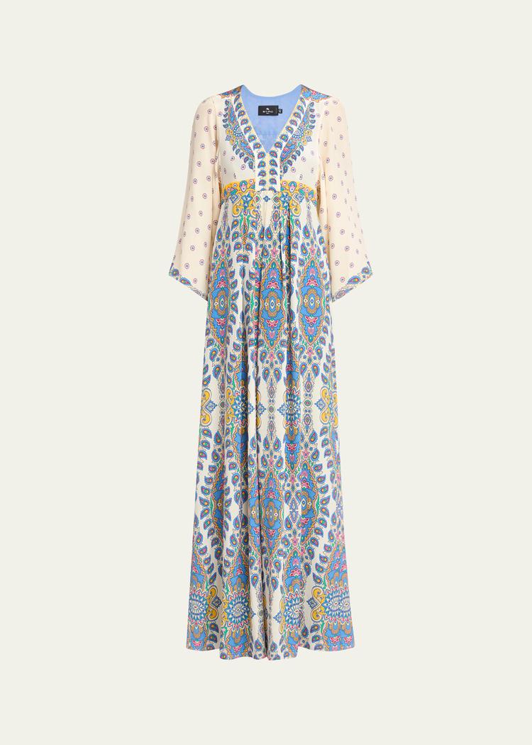 paisley silk maxi dress