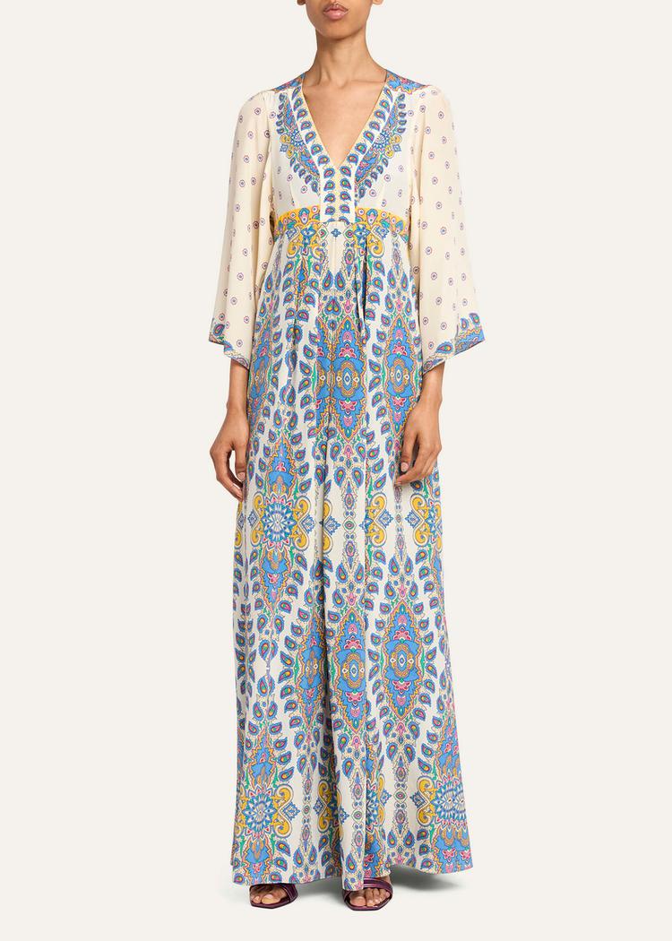 paisley silk maxi dress