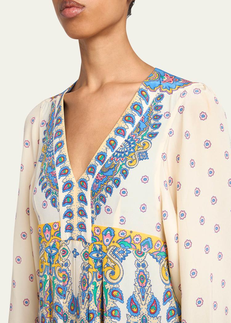 paisley silk maxi dress