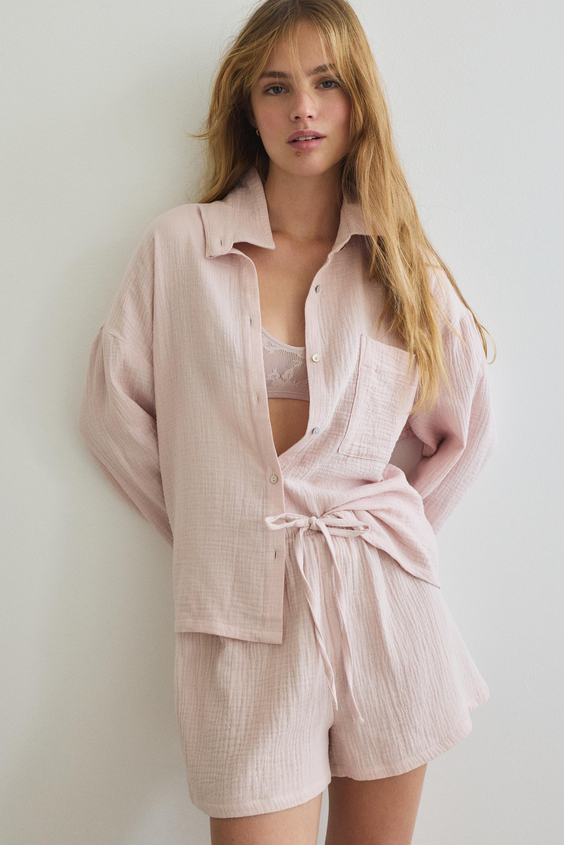 pajama shirt and shorts