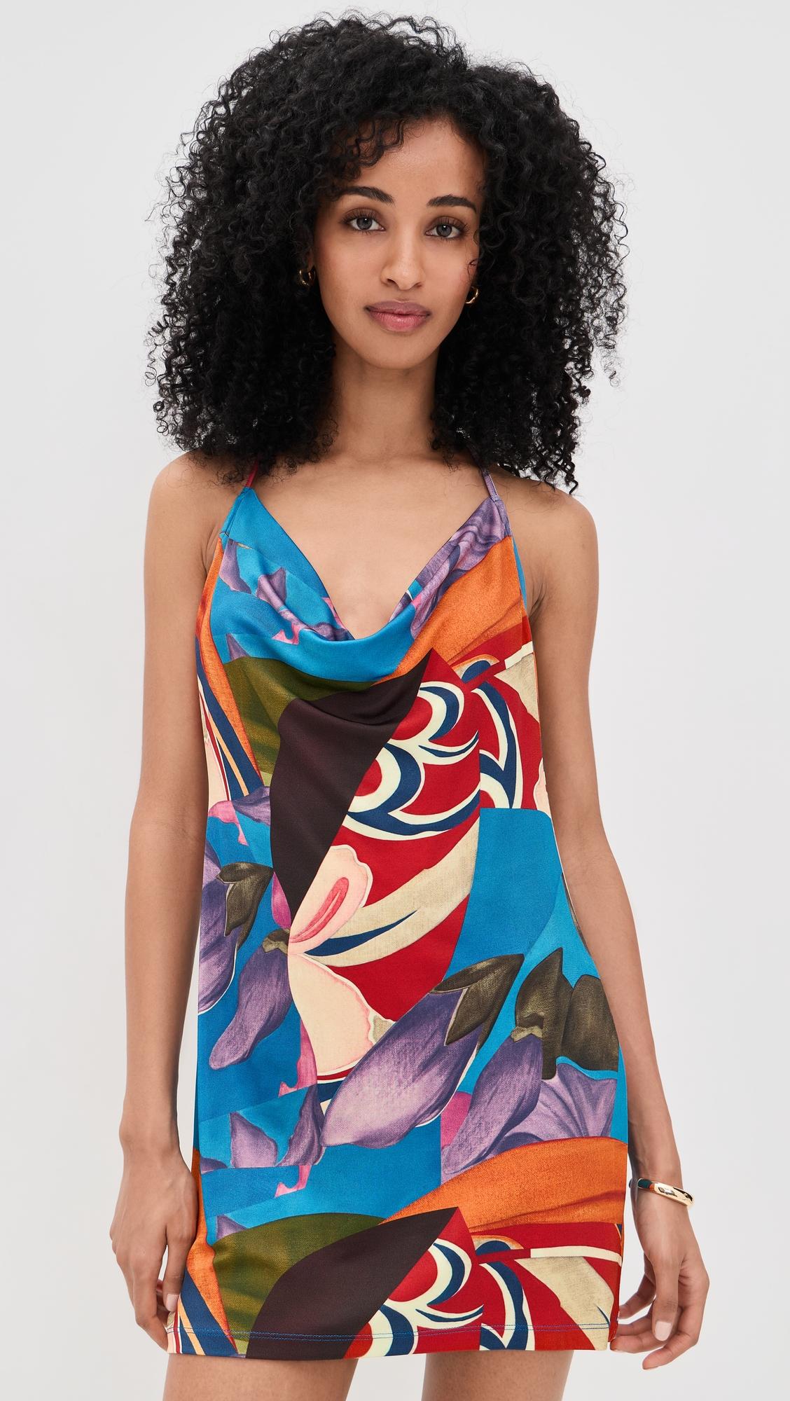 palenque flores jersey mini dress