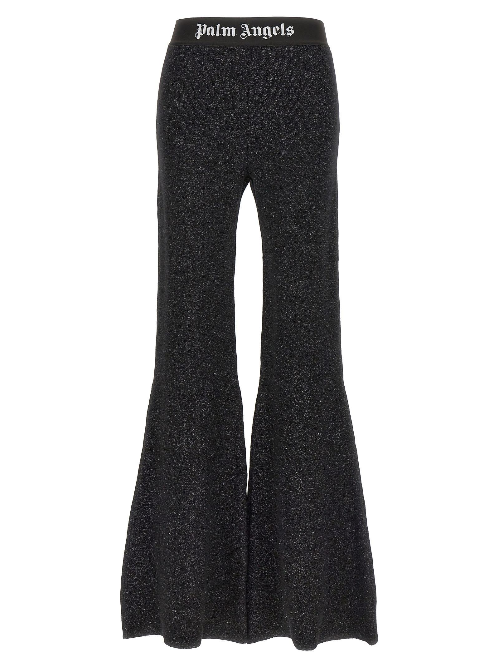 palm angels black wool blend leggings