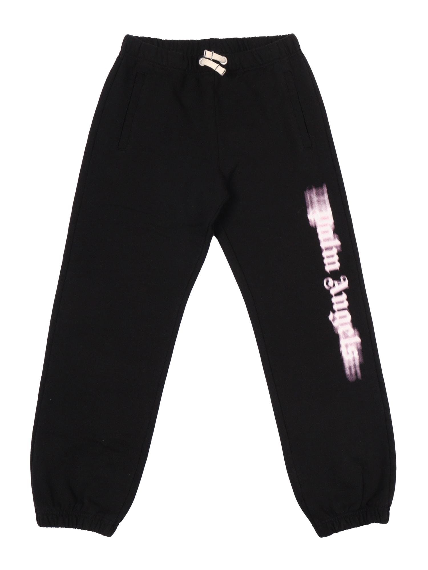 palm angels blurred logo reg. sweatpant black - rose