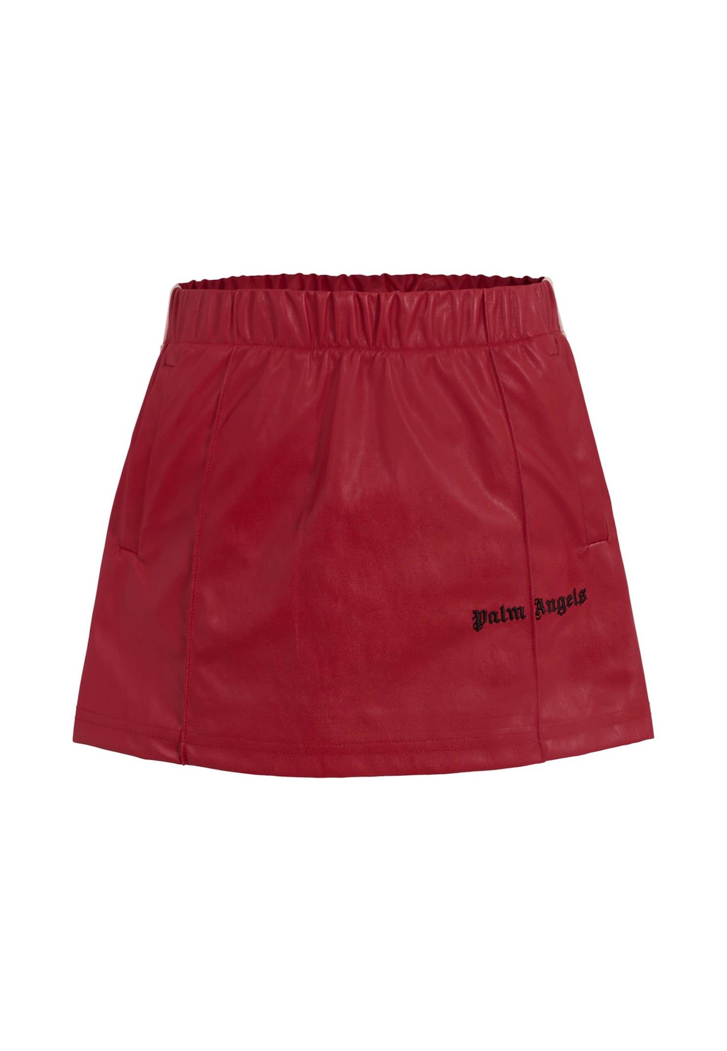 palm angels burgundy skirt for girl with logo