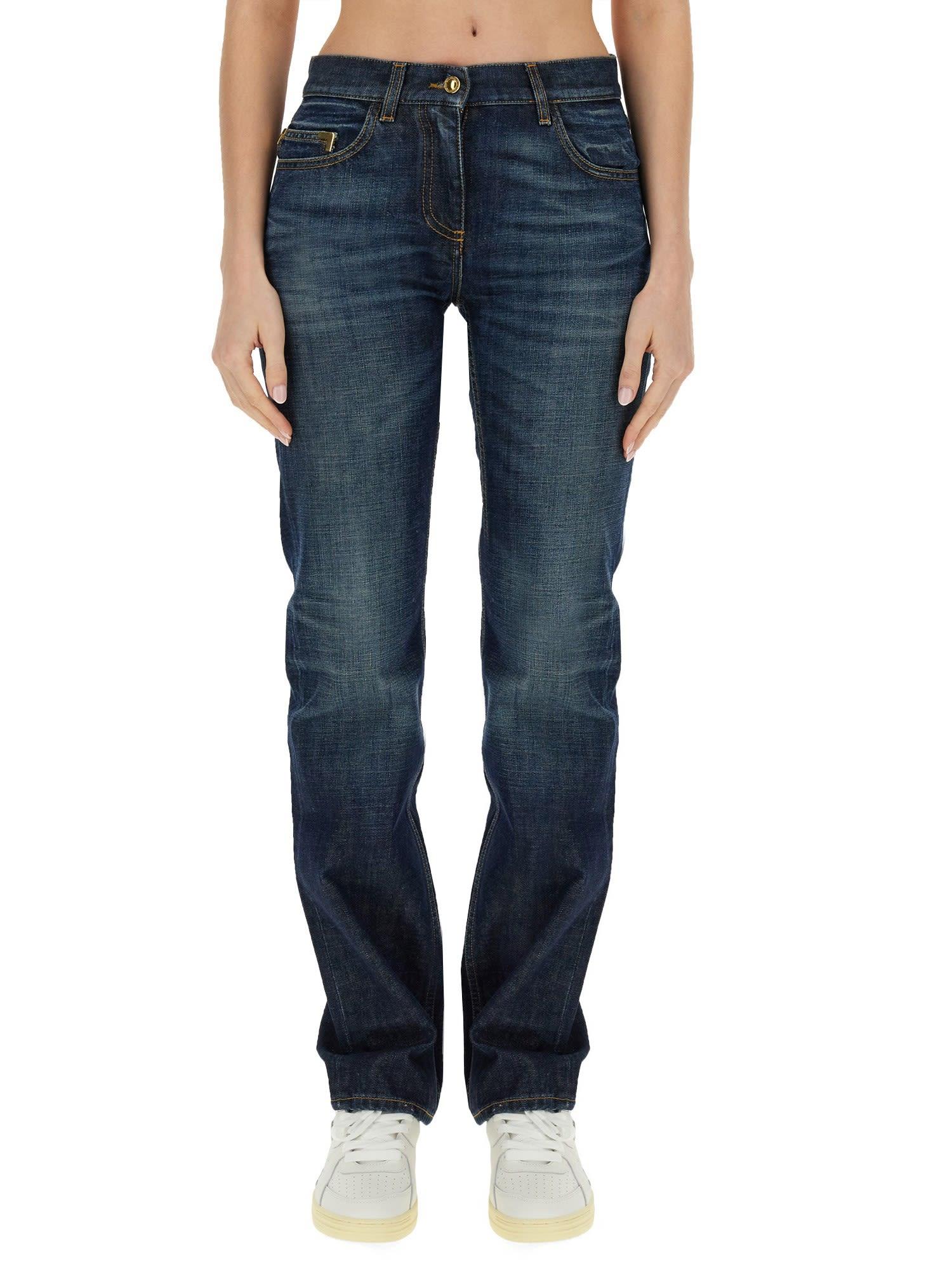 palm angels dark blue denim jeans
