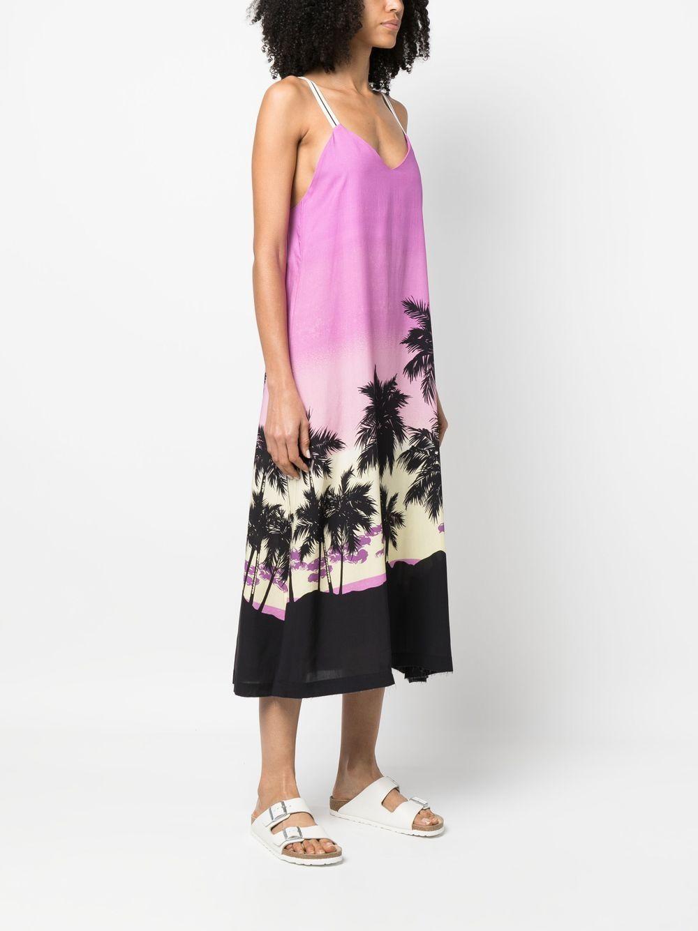 palm angels dresses purple trims: viscose polyester - women