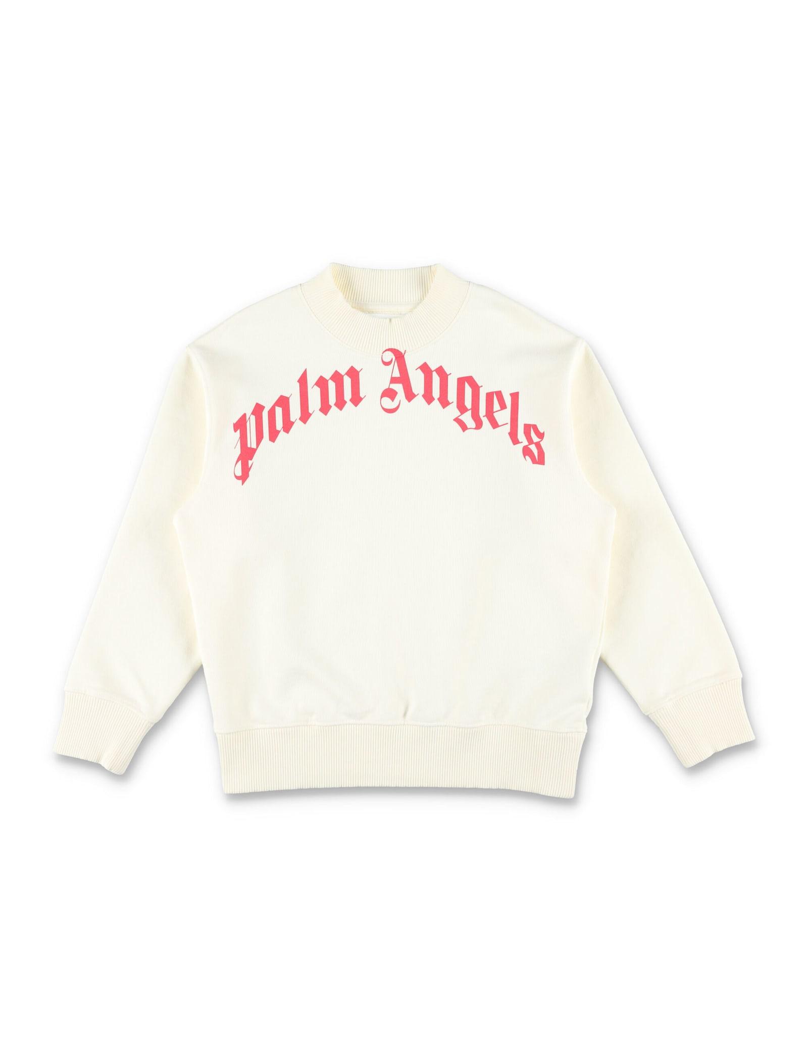 palm angels kid - classuc curved logo sweatshirt