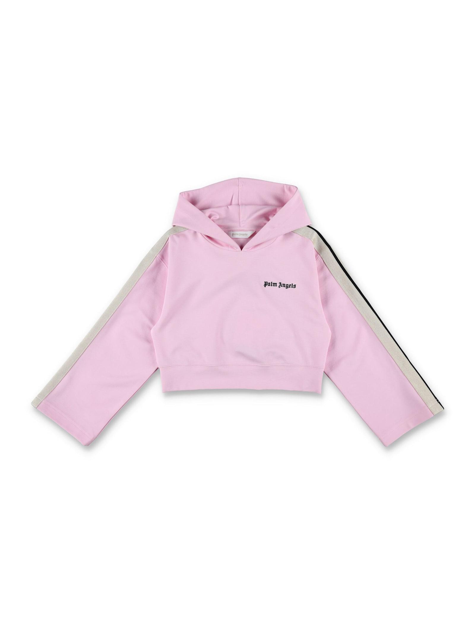 palm angels kid - track cropped hoodie
