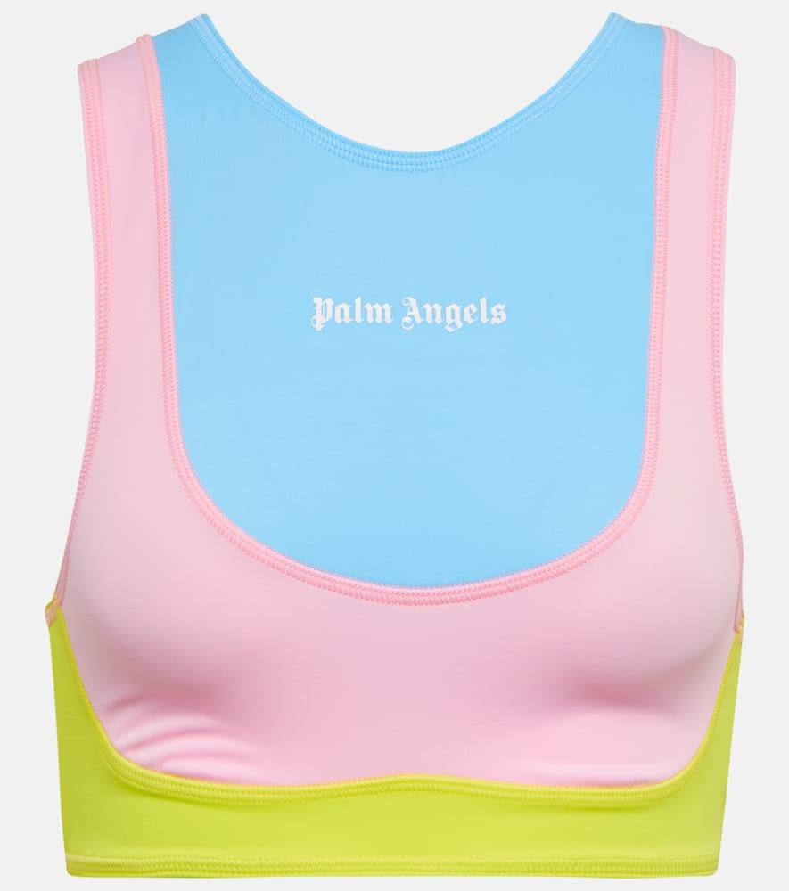 palm angels logo printed sports bra