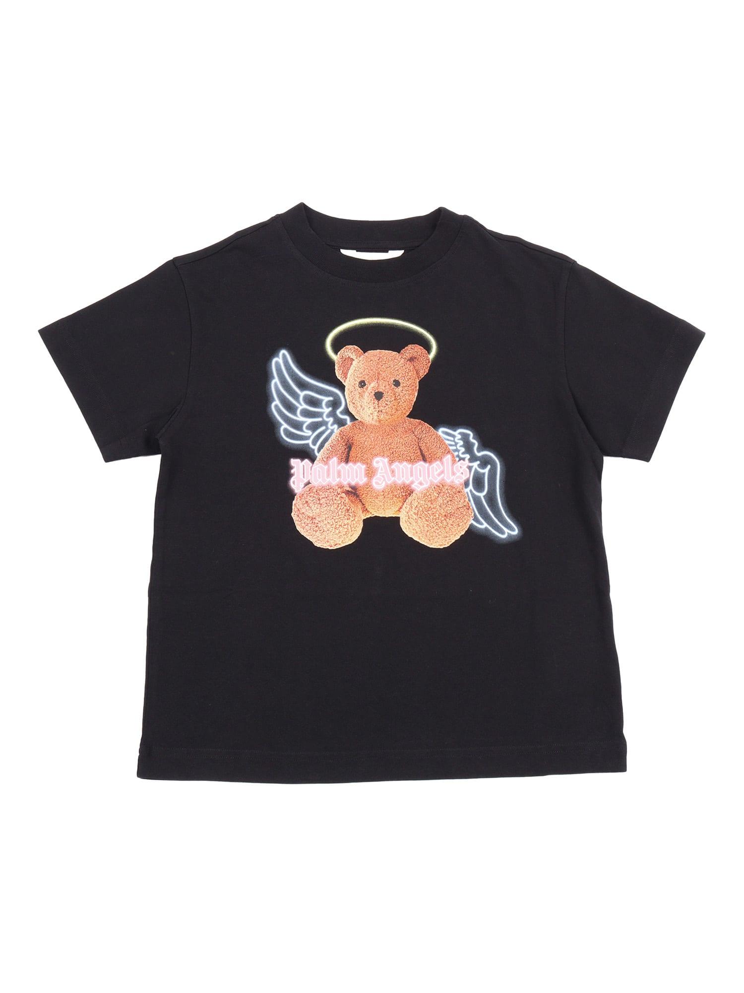 palm angels pa bear angel t-shirt s/s black brown
