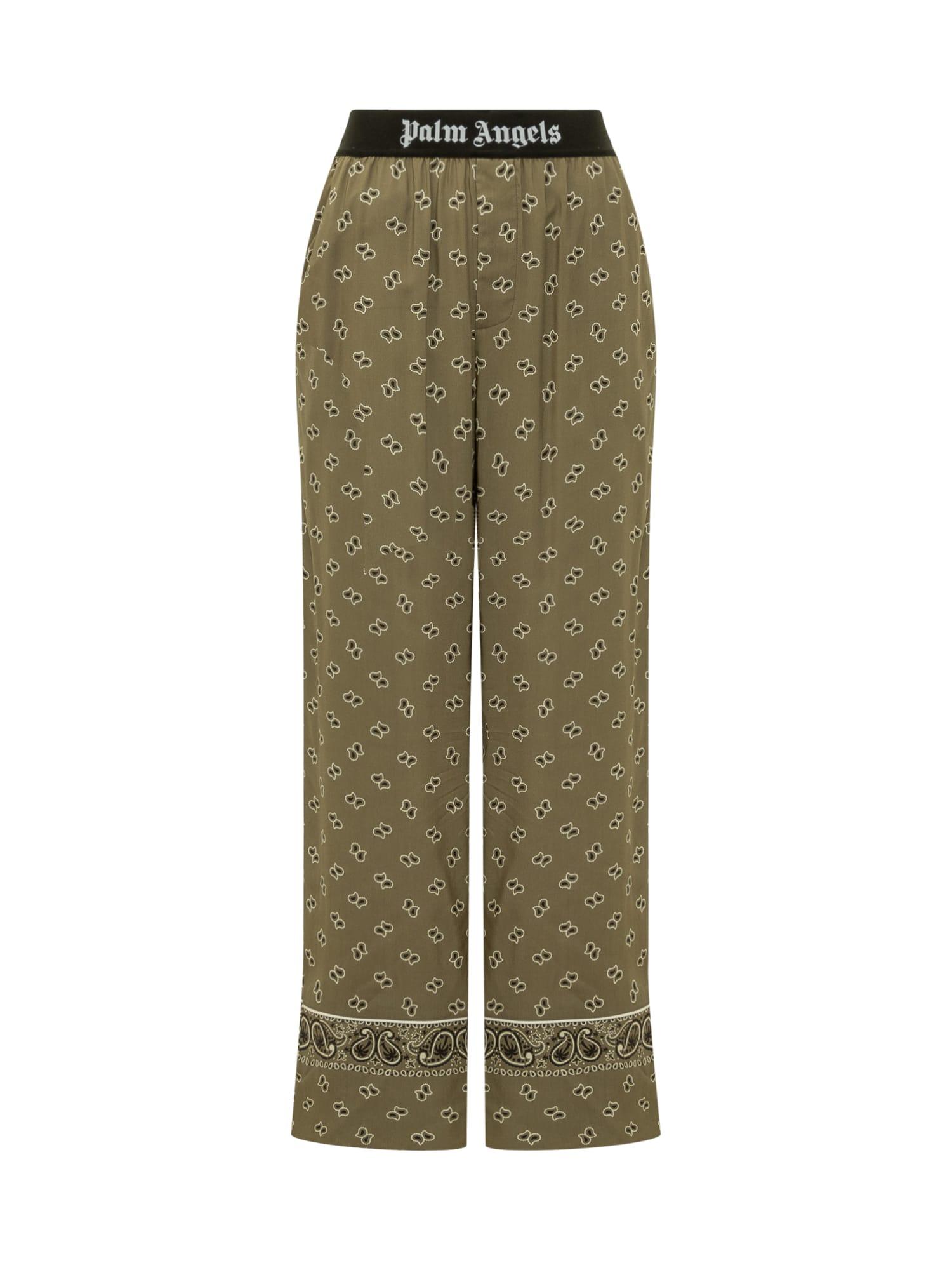 palm angels paisley-printed piped-trim detailed trousers