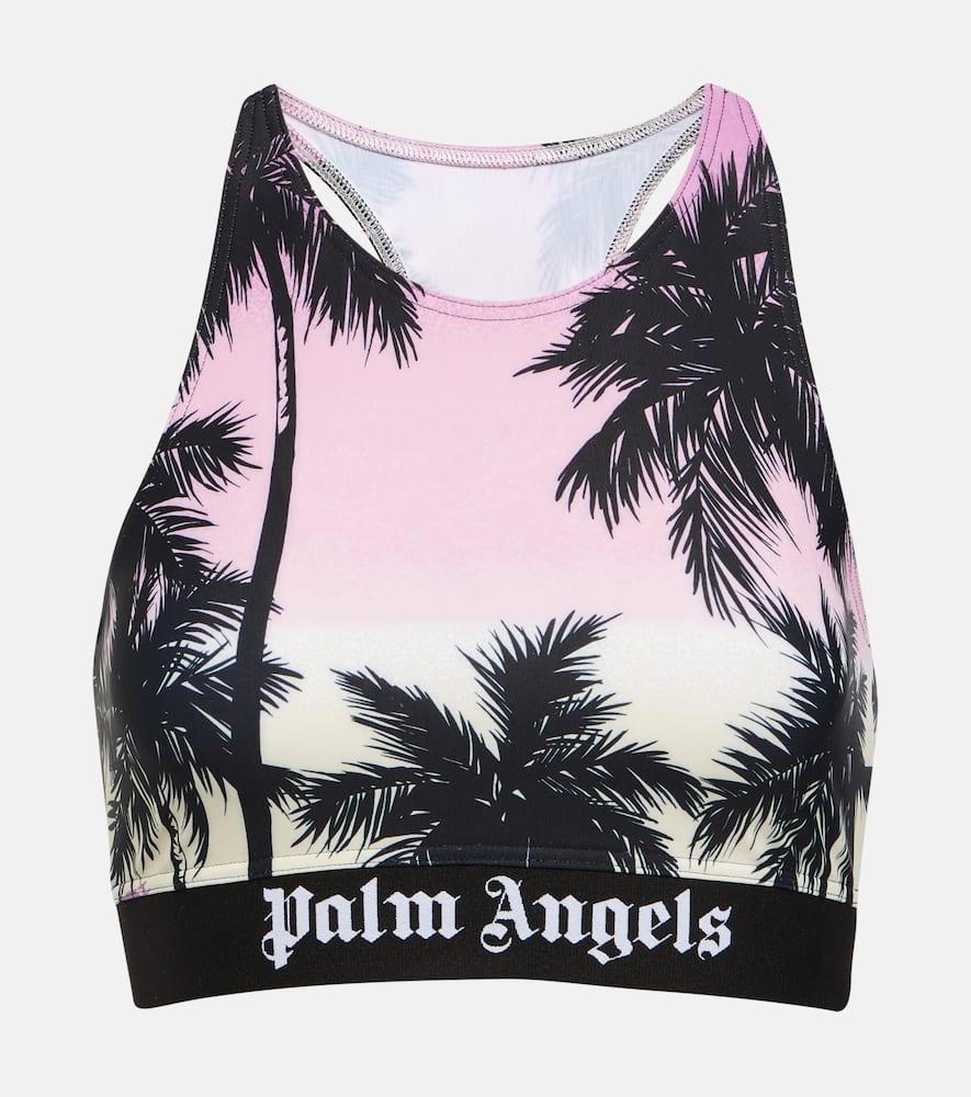 palm angels pink sunset logo sports bra